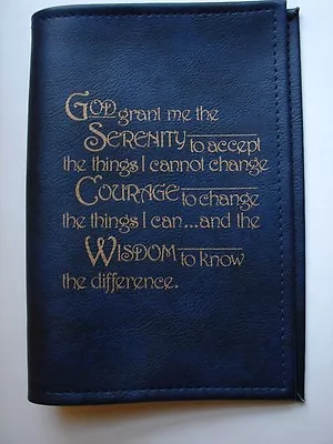 Alcoholics Anonymous AA Sobriety Blue Vinyl Big Book Cover Serenity Prayer • $19.39