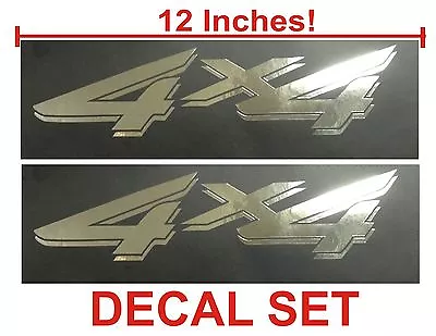 $12.99 • Buy 4x4 Truck Bed Decals, CHROME MIRROR (Set) For Ford Super Duty, F-250 Etc.