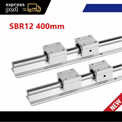 2 Set SBR12UU 12mm Slide Block Bearing+SBR12 400mm Fully Supported Linear Rail • £49.20