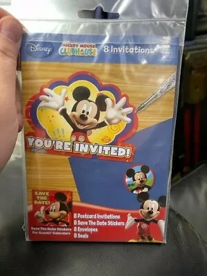 Disney Mickey Mouse Clubhouse Birthday Party INVITATIONS 8ct. New!!! • $3.75