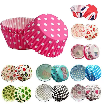 Patterned Paper Cupcake Cases Greaseproof Baking Cup Cake Premium 15 Designs • £19.88