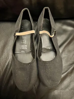 Roch Valley Canvas Character Shoes Low Heel RAD Regulation Wear Suede Sole Black • £6