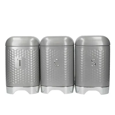 Lovello Tea Coffee Sugar Storage Set Shadow Grey ( Set  Of 3 ) • £21.99