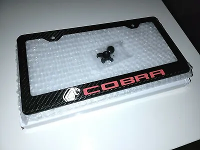 $45 • Buy SVT Cobra  V2 100% Carbon Fiber License Plate Frame Premium (Reflective Red) 