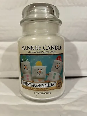 Yankee Candle Large Jar Merry Marshmallow Christmas 22oz 623g RARE • £32.95