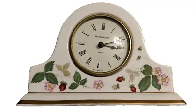 Wedgewood Small Mantle Clock Wild Strawberry Pattern Clock NOT WORKING • $67.94
