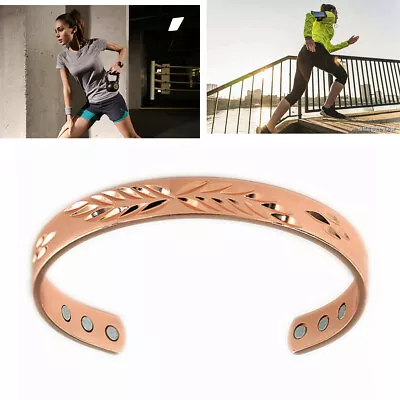 Ladies Copper Magnetic Bracelet Carpal Tunnel Bangle Arthritis Pain Relief • £5.39