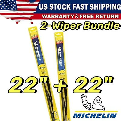 2-Wipers: 22  + 22  For Michelin All-Season Quality Wiper Blades -  - 25-220 X2 • $24.23