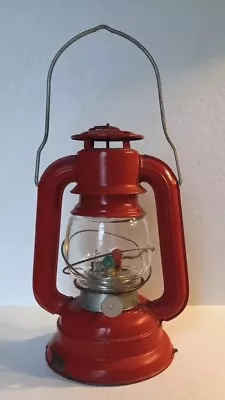  Mid Century Mini 7  Red Battery Operated Glass Globe Lantern 3 Bulbs Japan • $18