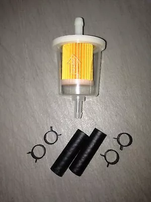 $6.95 • Buy GKI GF61PL 5/16  Plastic Inline Gas/Fuel Filter & Hoses/Clamps Fits G2 G12 GF61