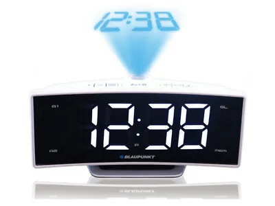 Radio Alarm Clock LCD FM PLL USB SD Projector Dimmer Function Time Projection UK • £41.14