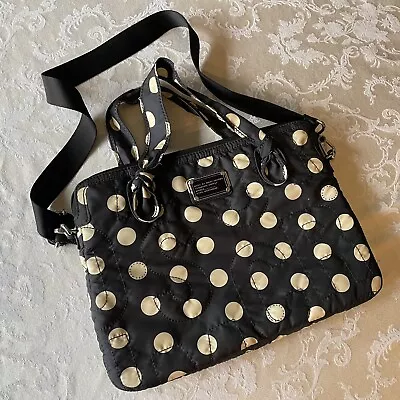 MARC JACOBS Black And Cream PolkaDot Nylon Laptop Computer Bag • $99