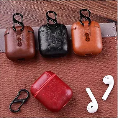 $10.88 • Buy Leather Earphone AirPod Protective Case Skin Box Mini Cover For Airpods