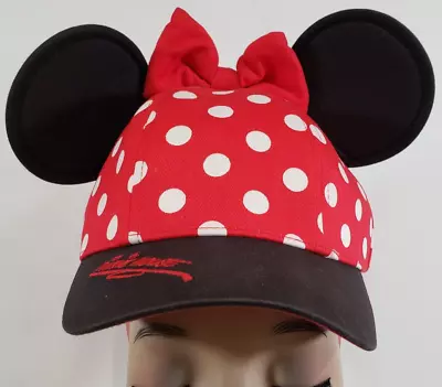 Disney Parks Hat Snap Back Mini Mouse Ears Youth One Size Red POLKA DOT WORLD • $9.99