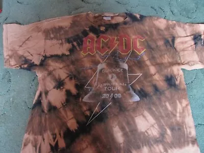 AC/DC Black Ice Tour T Shirt 2009 With Backprint Tie Dye Size XL • £9.99