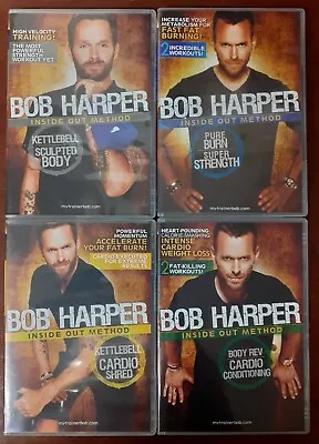 £19.90 • Buy 4x Bob Harper Fitness DVD Bundle Inside Out Method Kettlebell Cardio Training R1