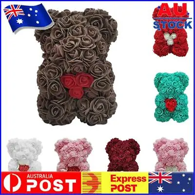 $18.89 • Buy Preserved Flower Rose Bear Soap Artificial Flowers Valentine Birthday Gifts AU