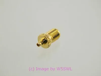 MMCX Plug To SMA Female Coax Adapter Connector Gold - By W5SWL • $4.50