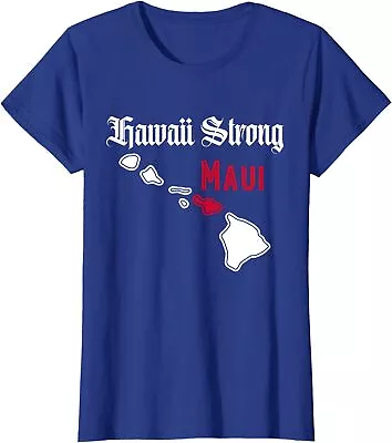 Pray For Maui Hawaii Strong Muai Map Fire Gift Ladies' Crewneck T-Shirt • $22.99