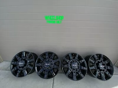 20  GMC SIERRA 2500 HD ULTIMATE DENALI OEM FACTORY STOCK WHEELS RIMS 8X180 Black • $1399