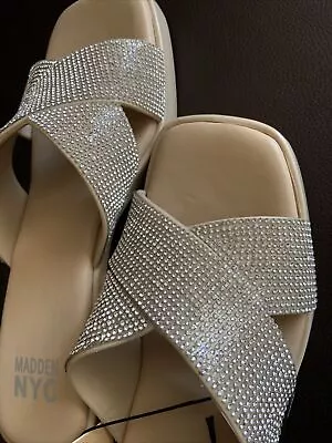 £17.84 • Buy Madden NYC Womens Diamond Nude Silver Heel Shoe Size 9W NWT