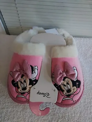 Nwt Disney Size Large 9-10 Faux Fur Minnie Mouse Slippers • $69.99