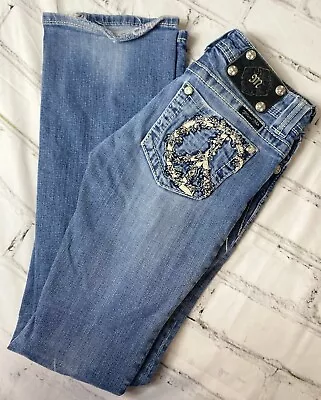 Miss Me Women's Medium Wash Western Boot Cut Blue Jeans Size 25 Style JP53563 • $25