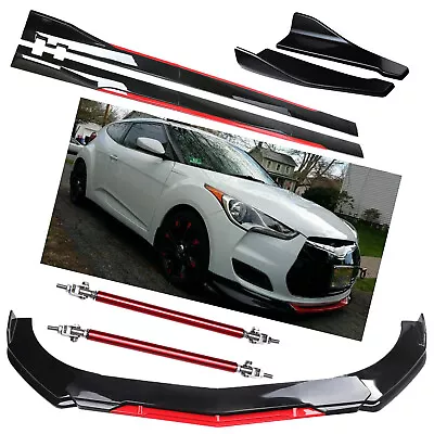 Front Bumper Lip Splitter Spoiler For Hyundai Veloster Side Skirt Glossy Black + • $99.99