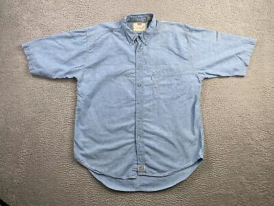 $24.88 • Buy Vintage Levis Shirt Mens Large Blue Button Up Long Sleeve Chambray Cotton 90s