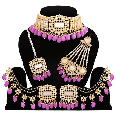 $118.78 • Buy Indian Gold Plated Choker Bridal Wedding Kundan Jewelry Necklace Earrings Set