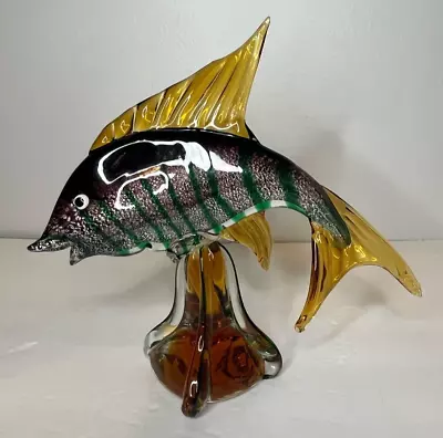 J.I. Co. Murano Glass Fish Sculpture Made In Italy • $60