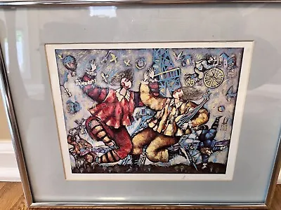 Signed & Framed  Serio-lithograph  EIFFEL SONG W/COA By Michael Kachan 1999 • $17.95