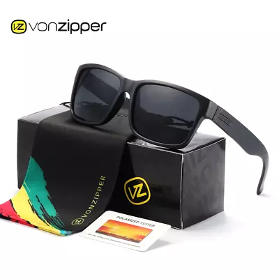 Von Zipper Sunglasses Sport Polarized Men Black Square Frame Elmore Style UV400 • $24.62