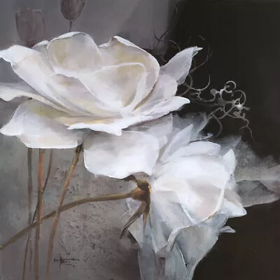 36W X36H  WEALTH OF FLOWERS By WILLEM HAENRAETS - WHITE FLORAL CHOICES Of CANVAS • $351.12
