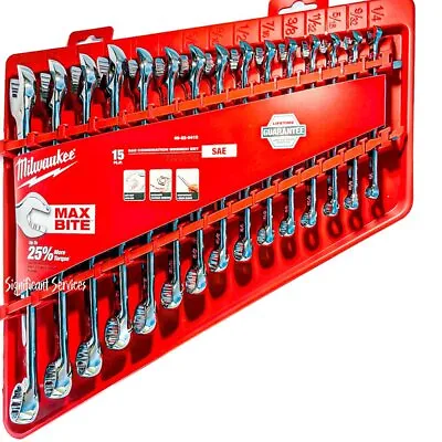 Milwaukee Electric Tools 48-22-9415 15 Pience Combination Wrench Set SAE... • $103.98