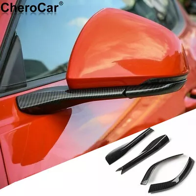 Carbon Fiber Side Door Rearview Mirror Pedestal Trim Cover For Ford Mustang 15+ • $18.49