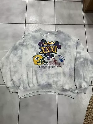 Vintage Packers Vs Patriots Super Bowl XXXI Sweatshirt Made In USA • $22.50