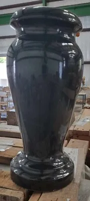 Granite Turned Memorial Vase Polished 4  X 10  Black • $110
