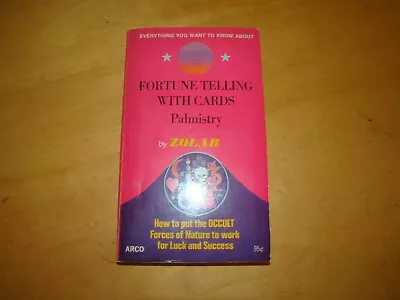 Fortune Telling With Cards Palmistry Zolar 1973 Paperback Only • $29.95