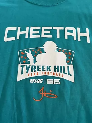 Miami Dolphins Tyreek Hill / Cheetah Flag Football T-Shirt Youth Large NEW • $11.99