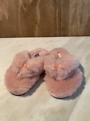 Ugg Fluff Flip Flop Baby Toddler Child Pink Shearling US 10 New • $19.99