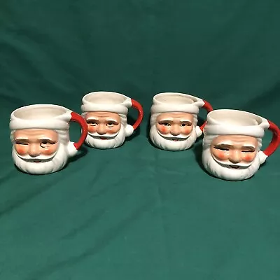 Vintage Set Of 4 Ceramic Santa Claus Mugs Made In Japan Christmas Grannycore MCM • $119.99