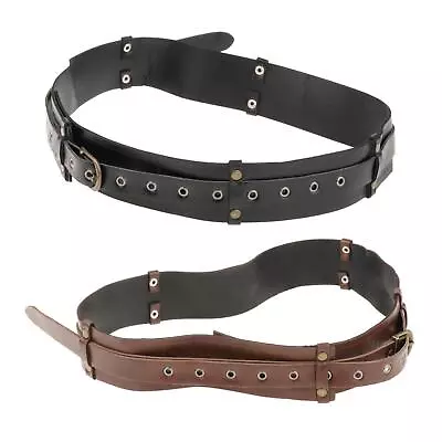 Medieval Vintage Waist Belt Fashion Steampunk Adjustable Buckle Belt PU Leather • £13.20