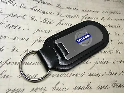 Volvo Black Leather Key Ring Fob Etched Xc V 40 60 90 440 240 V70 S60  • $7.34