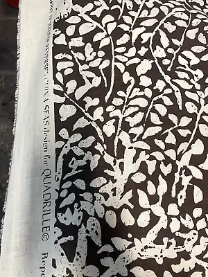 Quadrille- Arbre De Matisse Reverse Brown On White 4 Yards • $700
