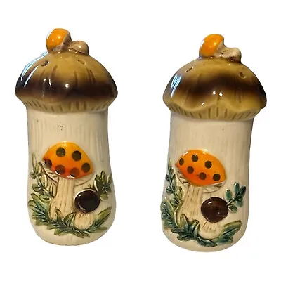 Merry Mushrooms Salt And Pepper Shakers Vintage MCM Both Without Stoppers • $25