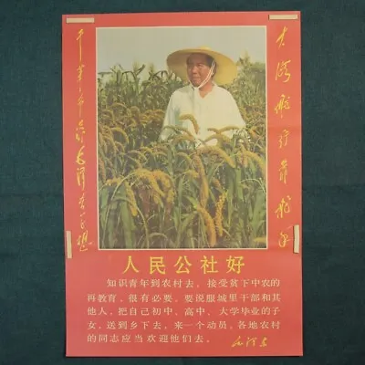 Cultural Revolution Picture Wall Poster - Chairman Mao  People's Commune Is Good • $13.99