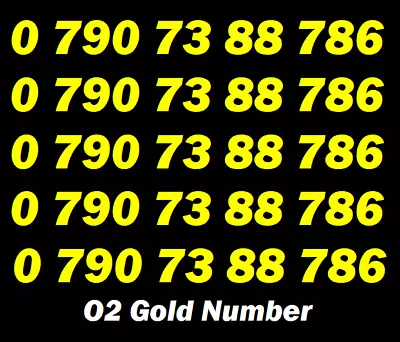 O2 Number Sim Card Gold Mobile Vip Easy Business Phone Golden Memorable 88 786 • £27.86