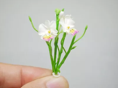 1 Pc Miniature Joakim Orchid Flower Clay Dollhouse Handmade Decor 1:12 Scale • $1.96