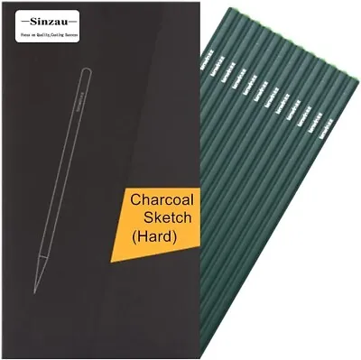 Sinzau - Hard - Charcoal Pencil Set For Sketching - Drawing - Art - Pack Of 12 • £2